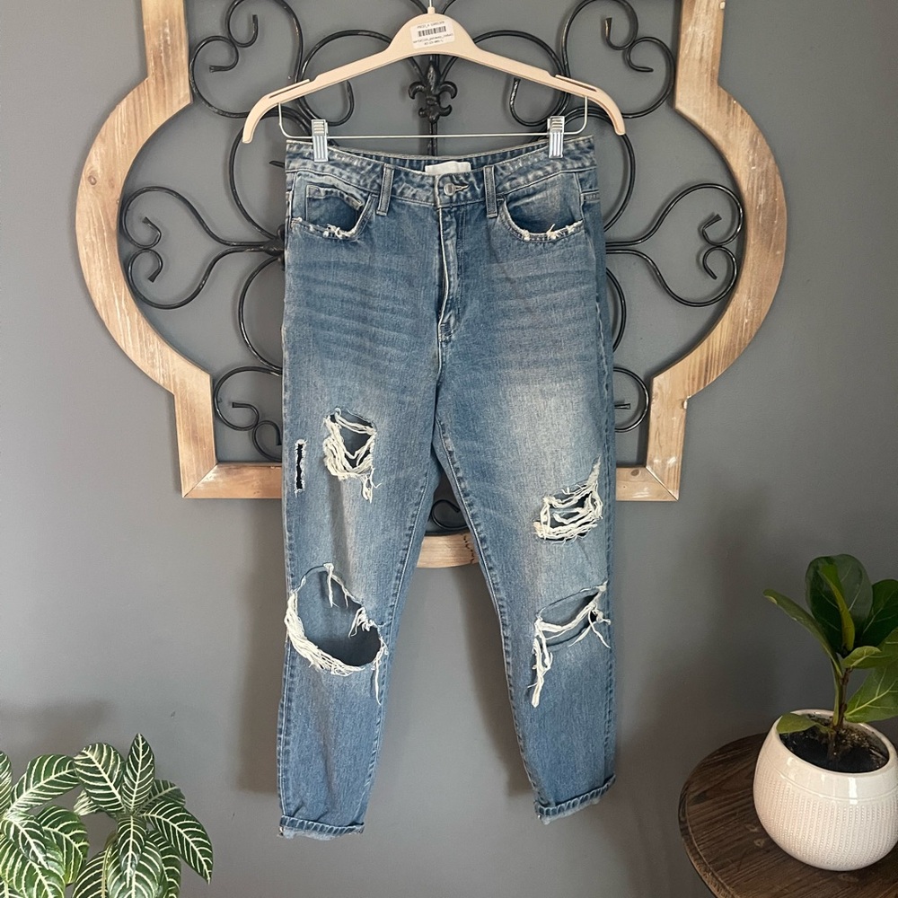 Vici Distressed Blue Boyfriend Jeans